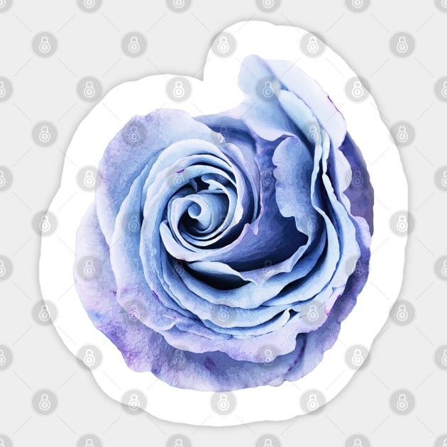 Blue Rose Art Cutout Sticker by StupidHead